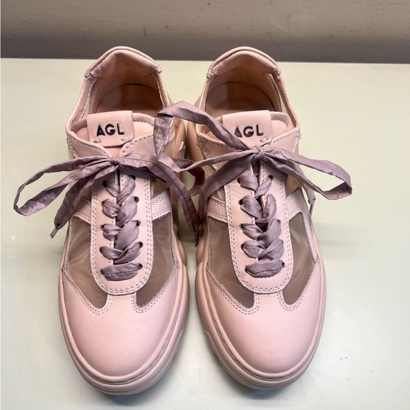 AGL Pink Low-Top Sneakers with White Soles - Picture 1 of 11